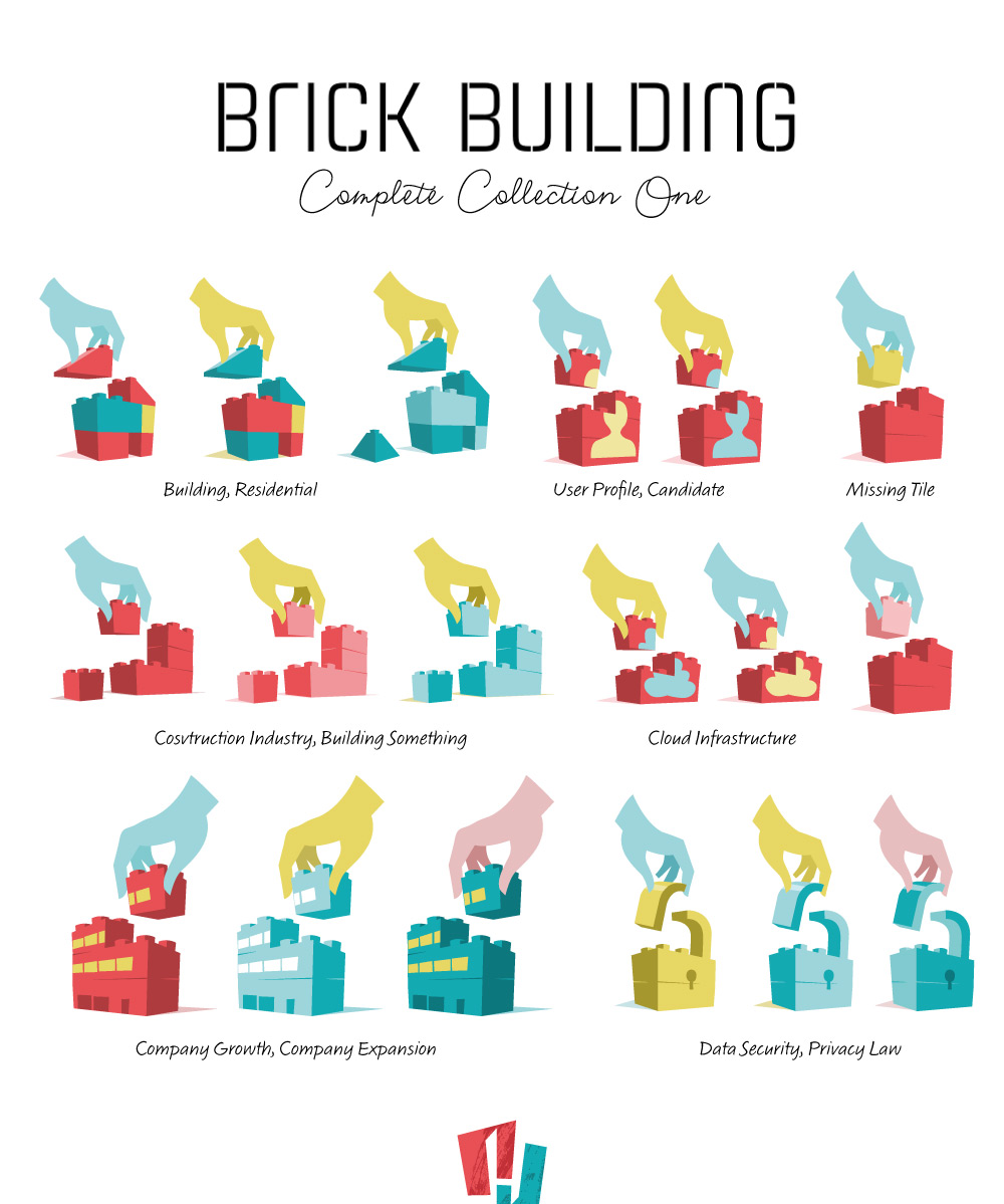 Brick Building Complete Collection vector graphics by Hurca!