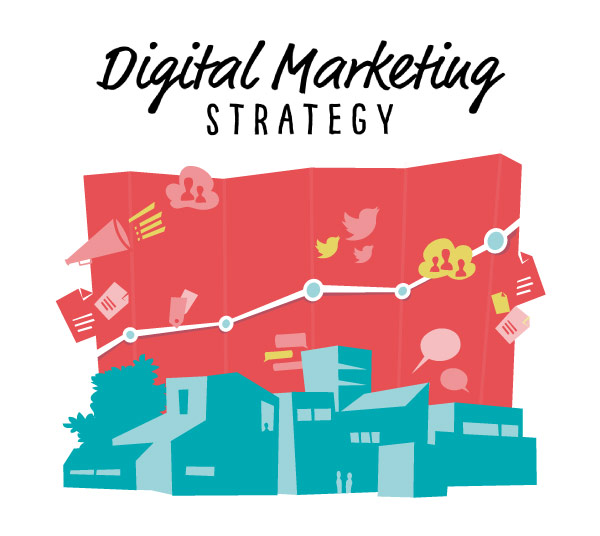 Digital Marketing Strategy vector art for visual design