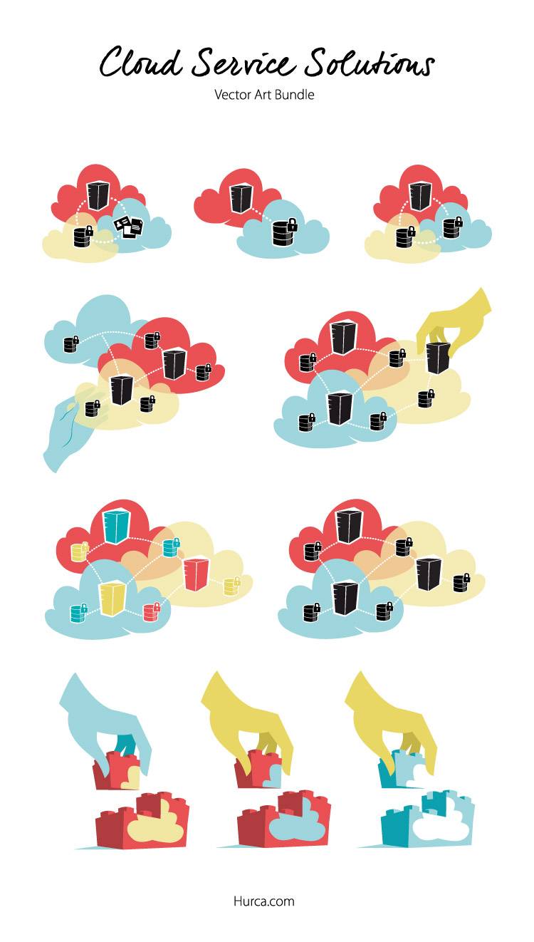 Cloud Service vectorart bundle