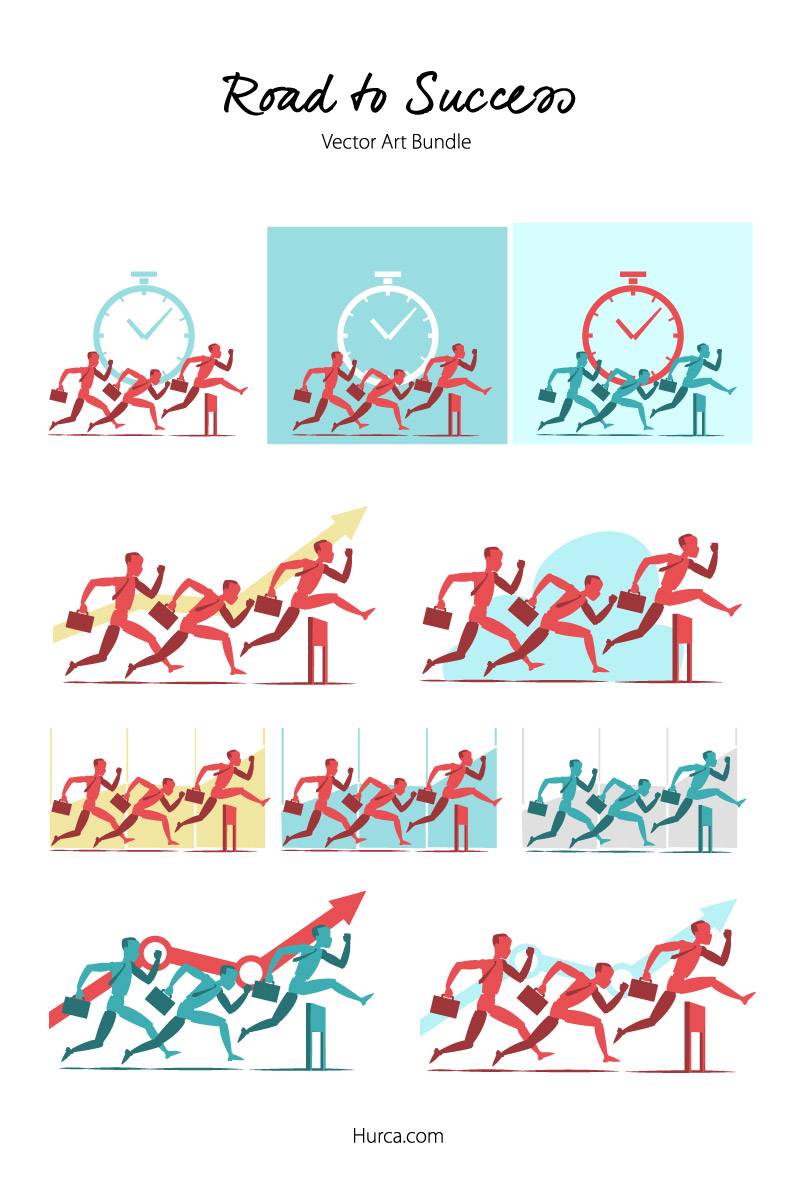 Road to Success vector art bundle