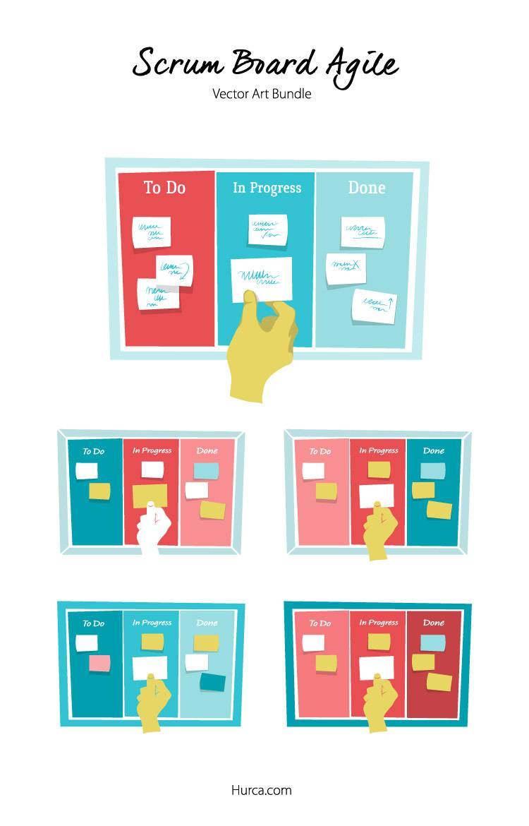 Scrum Board Agile vector bundle