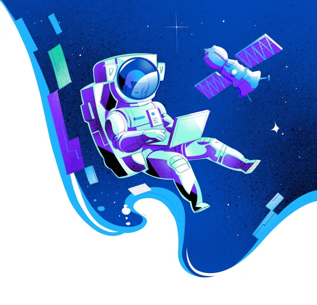 Astronaut, illustration by Hurca!