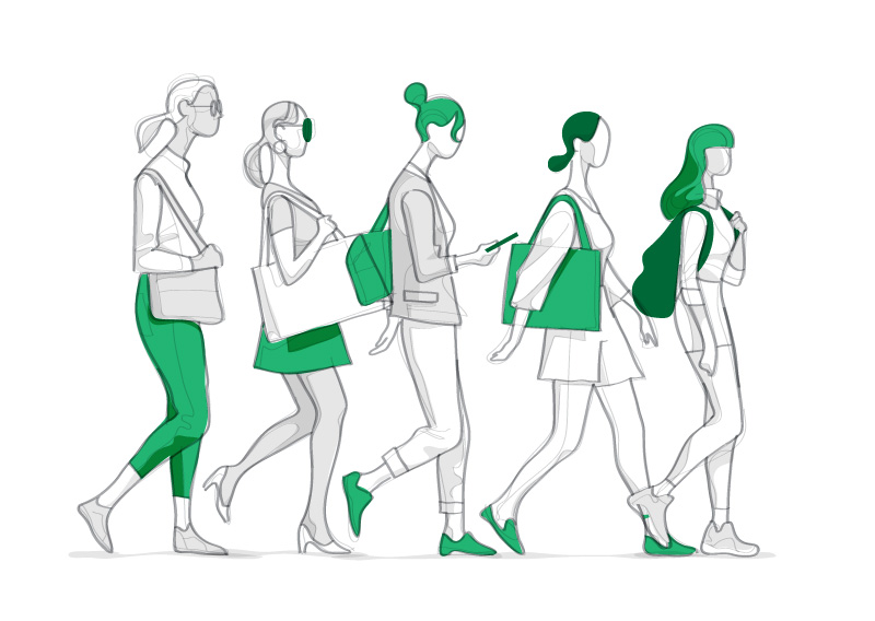 Women With Bag illustration by Hurca!