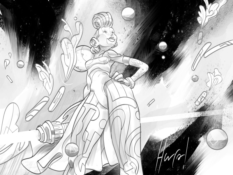 Galaxy Queen Sketch by Hurca!