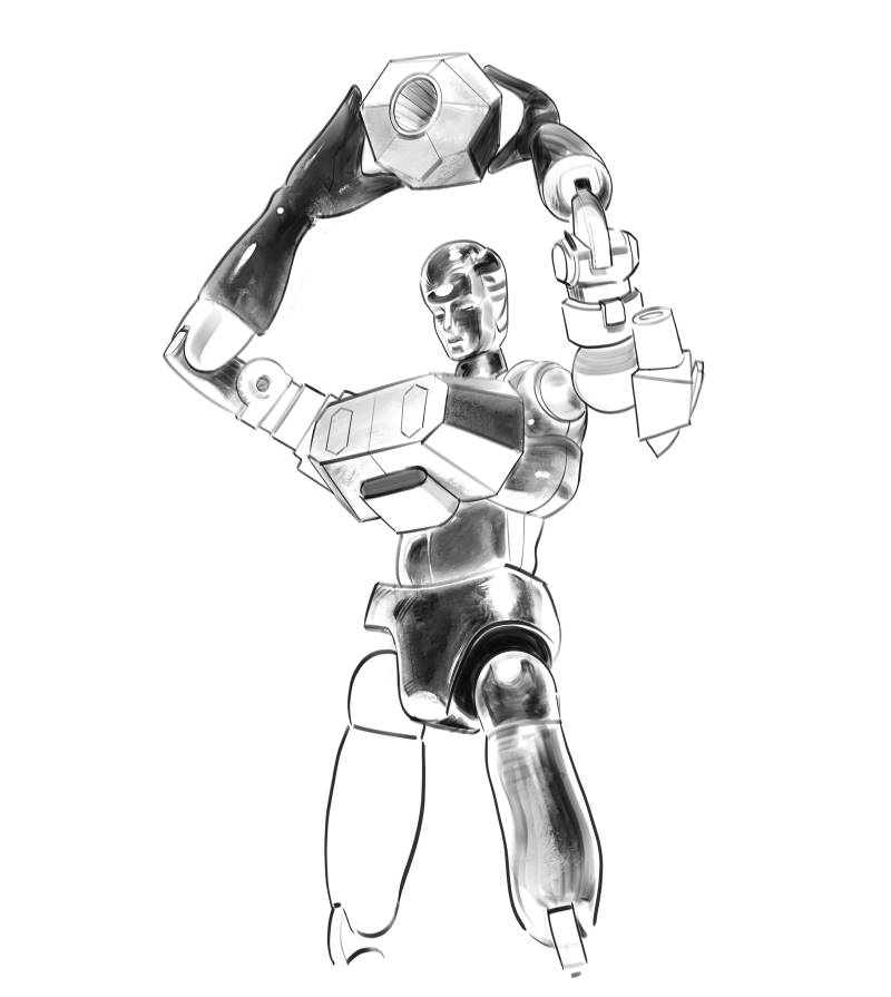 Retro Robot Sketch by Hurca!