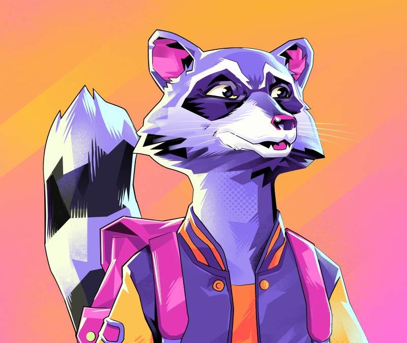 Raccoon Character Design by Illustration by Hurca!