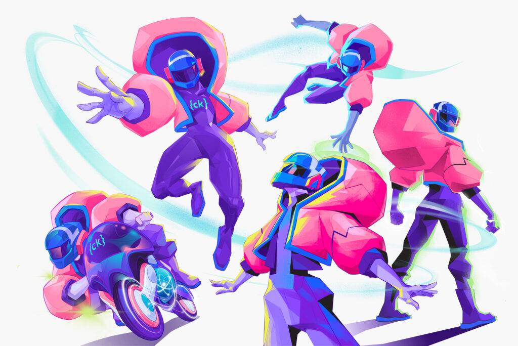 Mascotte Poses, illustration by Hurca!